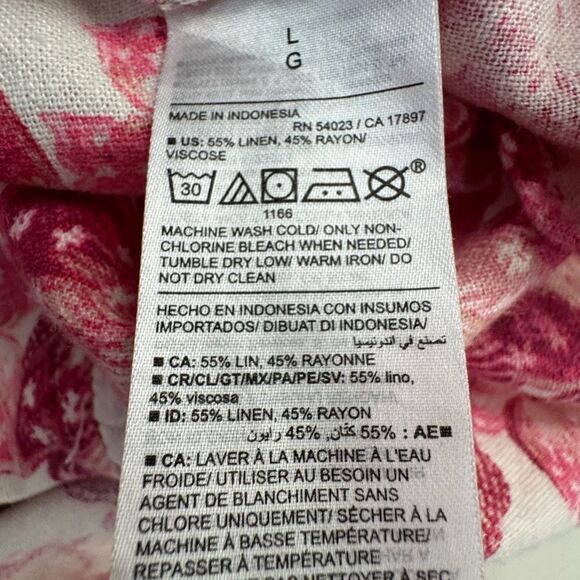 Floral Pink and White Dress. The perfect blend of linen rayon. - Picture 5 of 5